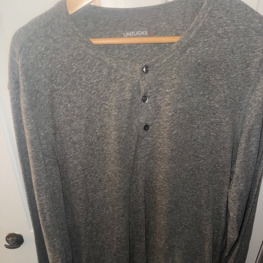 Men's UNTUCKIT Grey Long Sleeves Shirt